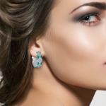 Alba Teal Hoop Earrings